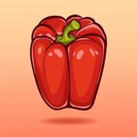 ilustração de ícone dos desenhos animados de pimenta vermelha. estilo cartoon plana. conceito de ícone de comida isolado. ícone vetor