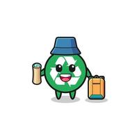 personagem de mascote de reciclagem como alpinista vetor