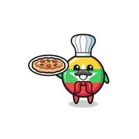 personagem da bandeira de mianmar como mascote do chef italiano vetor