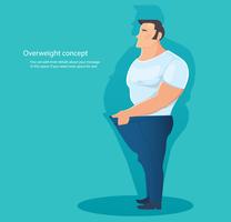 conceito de caráter com excesso de peso, ilustração em vetor gordura barriga
