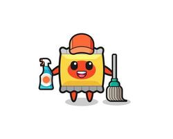personagem de lanche fofo como mascote de serviços de limpeza vetor