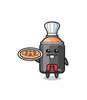 personagem de tinta spray como mascote chef italiano vetor