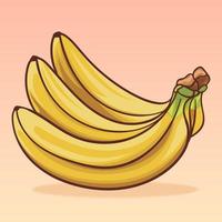 ilustração de ícone dos desenhos animados de banana. estilo cartoon plana. conceito de ícone de comida isolado. ícone vetor