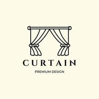 linha de cortina arte ícone logotipo design de ilustração vetorial minimalista vetor