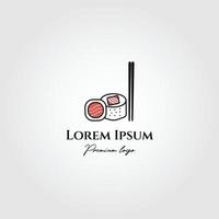 sushi tradicional linha japonesa arte minimalista logotipo ilustração vetorial design criativo vetor