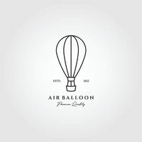 ícone de balão de ar linha arte logotipo minimalista design de ilustração vetorial vetor