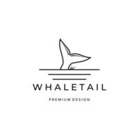 rabo de baleia logotipo ícone linha arte design de ilustração vetorial minimalista vetor