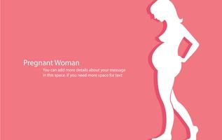 mulher grávida com ilustração vetorial de fundo rosa vetor