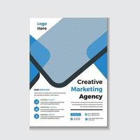 design de modelo de folheto corporativo azul criativo vetor