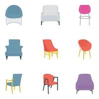 diferentes tipos de cadeiras e sofás vetor