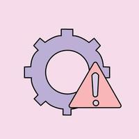 um ícone de sinal de aviso isolado no fundo rosa vetor