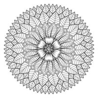 padrão circular em forma de mandala para henna, mehndi, tatuagem, decoração. ornamento decorativo em estilo oriental étnico. página do livro para colorir. vetor