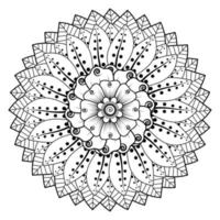 padrão circular em forma de mandala para henna, mehndi, tatuagem, decoração. ornamento decorativo em estilo oriental étnico. página do livro para colorir. vetor