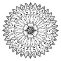 padrão circular em forma de mandala para henna, mehndi, tatuagem, decoração. ornamento decorativo em estilo oriental étnico. página do livro para colorir. vetor