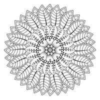 padrão circular em forma de mandala para henna, mehndi, tatuagem, decoração. ornamento decorativo em estilo oriental étnico. página do livro para colorir. vetor