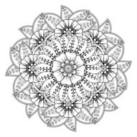 padrão circular em forma de mandala para henna, mehndi, tatuagem, decoração. ornamento decorativo em estilo oriental étnico. página do livro para colorir. vetor