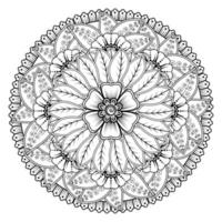 padrão circular em forma de mandala para henna, mehndi, tatuagem, decoração. ornamento decorativo em estilo oriental étnico. página do livro para colorir. vetor