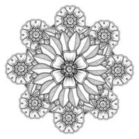 padrão circular em forma de mandala para henna, mehndi, tatuagem, decoração. ornamento decorativo em estilo oriental étnico. página do livro para colorir. vetor