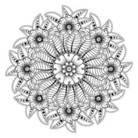 padrão circular em forma de mandala para henna, mehndi, tatuagem, decoração. ornamento decorativo em estilo oriental étnico. página do livro para colorir. vetor