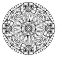 padrão circular em forma de mandala para henna, mehndi, tatuagem, decoração. ornamento decorativo em estilo oriental étnico. página do livro para colorir. vetor