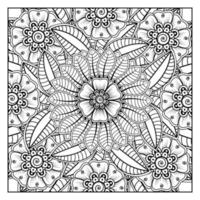 padrão circular em forma de mandala para henna, mehndi, tatuagem, decoração. ornamento decorativo em estilo oriental étnico. página do livro para colorir. vetor