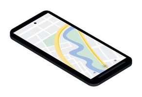 dispositivo smartphone com mapa vetor