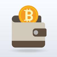 Design plano Bitcoin, moeda digital ou virtual vetor