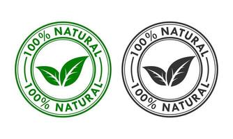 ilustração de modelo de logotipo 100% natural