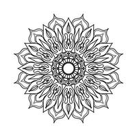 padrão circular em forma de mandala para henna, mehndi, tatuagem, decoração. ornamento decorativo em estilo oriental étnico. página do livro para colorir. vetor