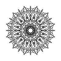 padrão circular em forma de mandala para henna, mehndi, tatuagem, decoração. ornamento decorativo em estilo oriental étnico. página do livro para colorir. vetor