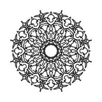 padrão circular em forma de mandala para henna, mehndi, tatuagem, decoração. ornamento decorativo em estilo oriental étnico. página do livro para colorir. vetor