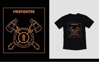 fundo de bombeiro e design de camiseta vetor