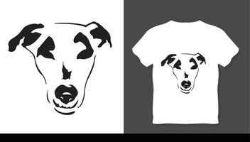 cara de cachorro adorável e novo design de camiseta de cachorro bravo vetor