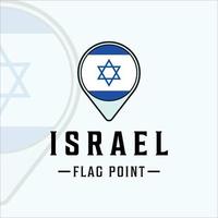 ponto de bandeira israel logo vector ilustração modelo ícone design gráfico. mapeia o sinal ou símbolo do país de localização