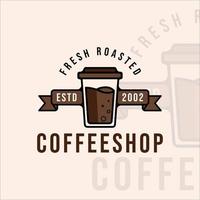 café logotipo moderno ilustração vetorial vintage modelo ícone design gráfico vetor