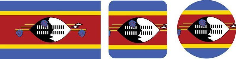 ícone de bandeira eswatini suazilândia. conjunto de ícones da web. coleção de ícones plana. ilustração vetorial simples. vetor