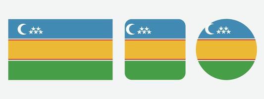 ícone de bandeira do caracalpaquistão. conjunto de ícones da web. coleção de ícones plana. ilustração vetorial simples. vetor