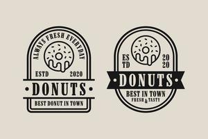 coleção de logotipos de design vetorial de donuts vetor