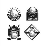 coleções de vetores de torneio de logotipos de golfe
