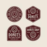 coleção de logotipo de design vetorial de loja de donuts vetor