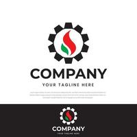 logotipo da indústria de equipamentos de incêndio a gás de energia, vetor de design de logotipo industrial