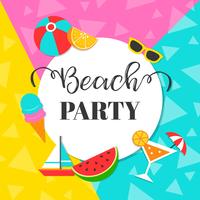 Fundo de festa de verão colorido praia, ilustração vetorial vetor