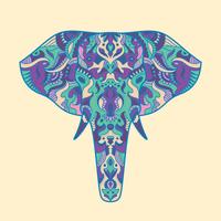 Ilustração de elefante pintado vetor