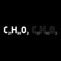 fórmula química c21h30o2 canabidiol cbd fitocanabinóide maconha maconha grama cânhamo cannabis molécula ícone cor branca ilustração vetorial estilo plano conjunto de imagens vetor