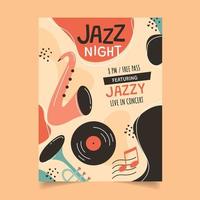 cartaz do festival de música da noite de jazz vetor