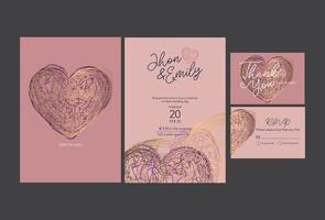 convite para o casamento, uma grande festa de amantes, os noivos. textura de fundo luxo mármore líquido e ouro. para cartões de visita, panfletos, flyer, banner, site, impressão em papel. vetor