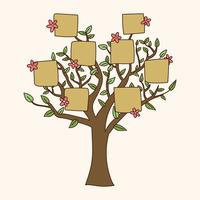 Árvore genealógica Doodled com flores