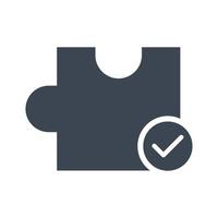 ícone de carrapato de quebra-cabeça de solução de problema vetor