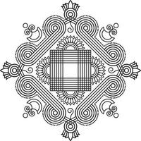 Rangoli tradicional e cultural indiano, alpona, kolam ou arte vetorial de paisley. arte de bengala na índia. para impressão têxtil, logotipo, papel de parede vetor