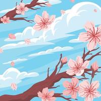 linda primavera flor de cerejeira vetor